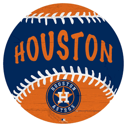 Houston Astros 12" Baseball Cutout Sign with City Name