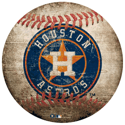 Houston Astros 12" Baseball Shaped Sign