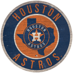Houston Astros 12 in. Circle w/ State Sign