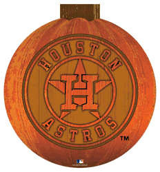 Houston Astros 12 in. Halloween Pumpkin Sign