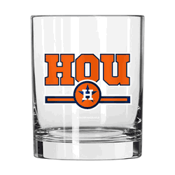 Houston Astros 14oz Letterman Rocks Glass