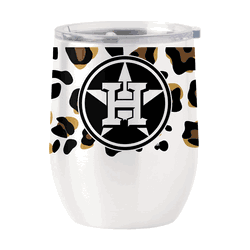 Houston Astros 16oz Neutral Leopard Stainless Curved Beverage