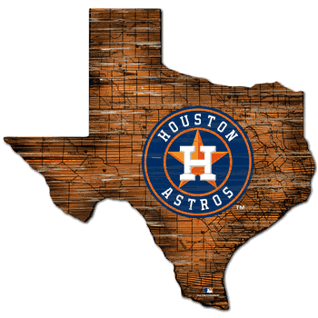 Houston Astros 24in. Distressed State w/Logo Sign