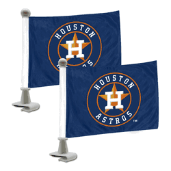 Houston Astros Ambassador Car Flags - 2 Pack Mini Auto Flags, 4in X 6in