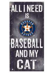Houston Astros Baseball and My Cat 6x12 Sign