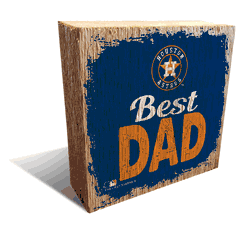 Houston Astros Best Dad 6x6 Wood Block