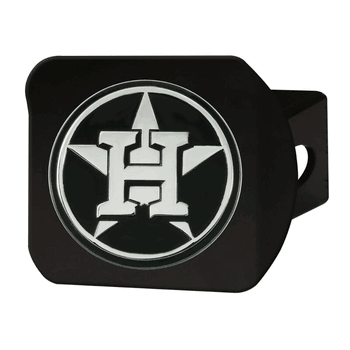 Houston Astros Black Metal Hitch Cover with Metal Chrome 3D Emblem