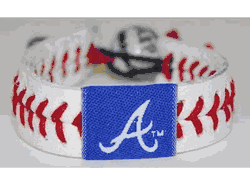 Houston Astros Bracelet Team Color Baseball Red Leather Black Thread CO
