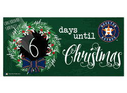 Houston Astros Chalk Christmas Countdown 6x12 Sign