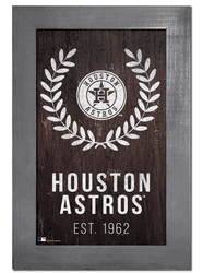 Houston Astros Laurel Wreath 11x19 Sign