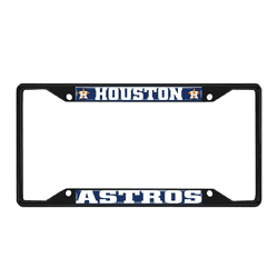 Houston Astros Metal License Plate Frame Black Finish