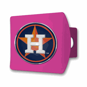 Houston Astros Pink Metal Hitch Cover with  3D Color Emblem