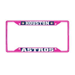 Houston Astros Pink Metal License Plate Frame - 6.25"x12.25"