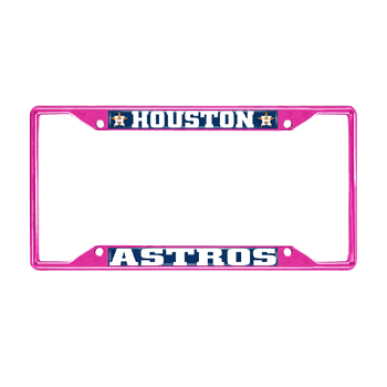 Houston Astros Pink Metal License Plate Frame - 6.25