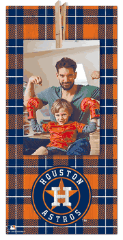 Houston Astros Plaid Clothespin 6x12 Sign
