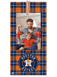 Houston Astros Plaid Clothespin 6x12 Sign