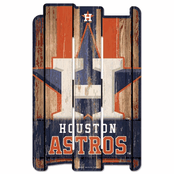 Houston Astros Sign 11x17 Wood Fence Style