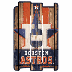 Houston Astros Sign 11x17 Wood Fence Style