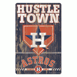 Houston Astros Sign 11x17 Wood Slogan Design