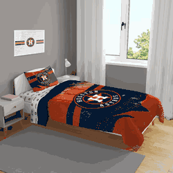 Houston Astros Slanted Stripe 4 PC Twin Bed in a Bag