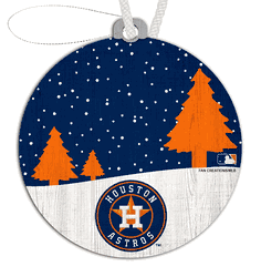 Houston Astros Snow Scene Ornament