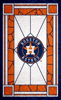 Houston Astros Stained Glass 11x19 Wood Sign