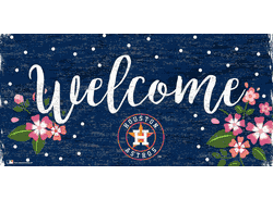 Houston Astros Welcome Floral 6x12 Sign
