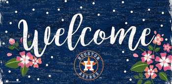 Houston Astros Welcome Floral 6x12 Sign