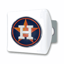 Houston Astros White Metal Hitch Cover with  3D Color Emblem