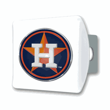 Houston Astros White Metal Hitch Cover with  3D Color Emblem