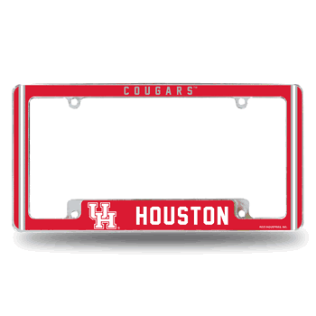 Houston Cougars Alternate Design All Over Chrome Frame