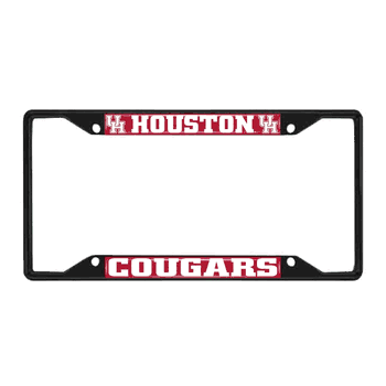 Houston Cougars  Black Metal License Plate Frame - 6.25