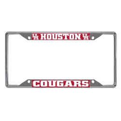 Houston Cougars  Chrome Metal License Plate Frame - 6.25"x12.25"
