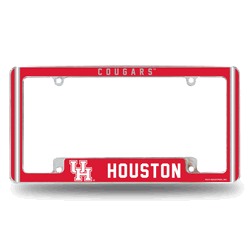 Houston Cougars Classic 12" x 6" Chrome All Over Automotive License Plate Frame