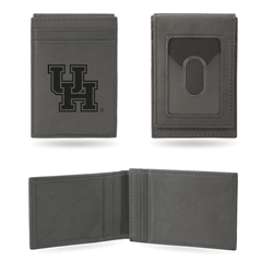 Houston Cougars Gray Laser Engraved Front Pocket Wallet