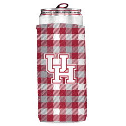 Houston Cougars Plaid Insulated Slim Can Sleeve
