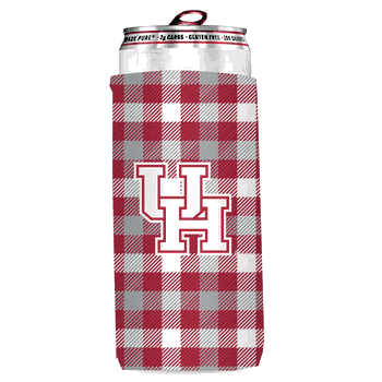 Houston Cougars Plaid Insulated Slim Can Sleeve