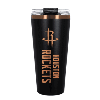 Houston Rockets 32oz Black and Copper Big Slim with Straw