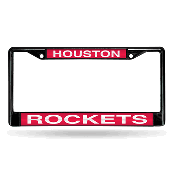 Houston Rockets Black Laser Chrome Frame