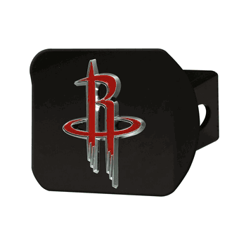 Houston Rockets Black Metal Hitch Cover - 3D Color Emblem