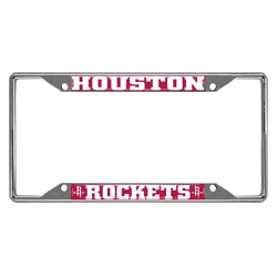 Houston Rockets Chrome Metal License Plate Frame, 6.25in x 12.25in