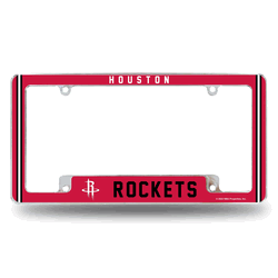 Houston Rockets Classic 12" x 6" Chrome All Over Automotive License Plate Frame