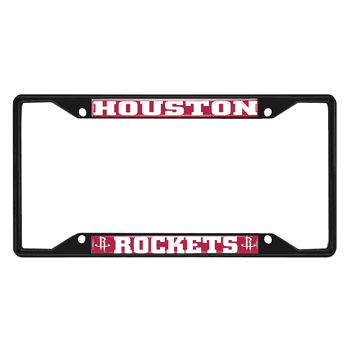 Houston Rockets Metal License Plate Frame Black Finish