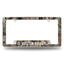 Houston Rockets Mossy Oak 12" x 6" Chrome All Over Automotive License Plate Frame for Car/Truck/SUV