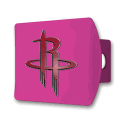Houston Rockets Pink Metal Hitch Cover with  3D Color Emblem