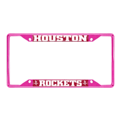 Houston Rockets Pink Metal License Plate Frame - 6.25"x12.25"