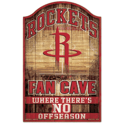 Houston Rockets Sign 11x17 Wood Fan Cave Design