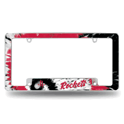 Houston Rockets Tie Dye 12" x 6" Chrome All Over Automotive License Plate Frame for Car/Truck/SUV