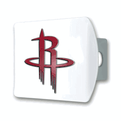 Houston Rockets White Metal Hitch Cover with  3D Color Emblem