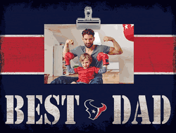 Houston Texans 10" x 8" Best Dad with Stripe Clip Frame